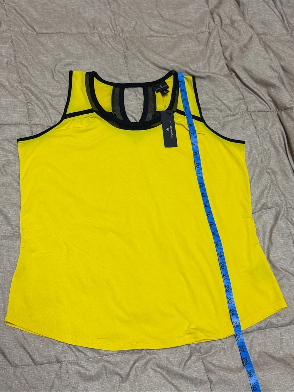 NWT Women’s Worthington Yellow Sleeveless Blouse Tank Top XL - Picture 4 of 7